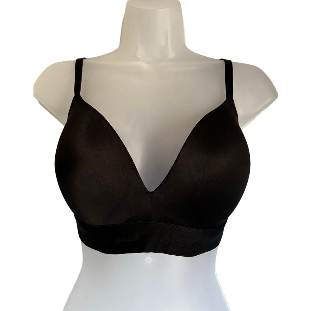 PINK Wear Everywhere Wireless Push Up Bra Black Comfort Everyday 36D